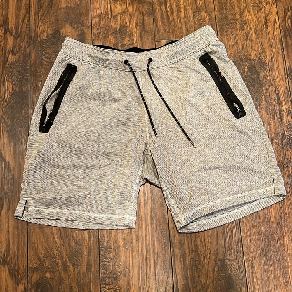 American Eagle Medium Grey striped Athletic shorts